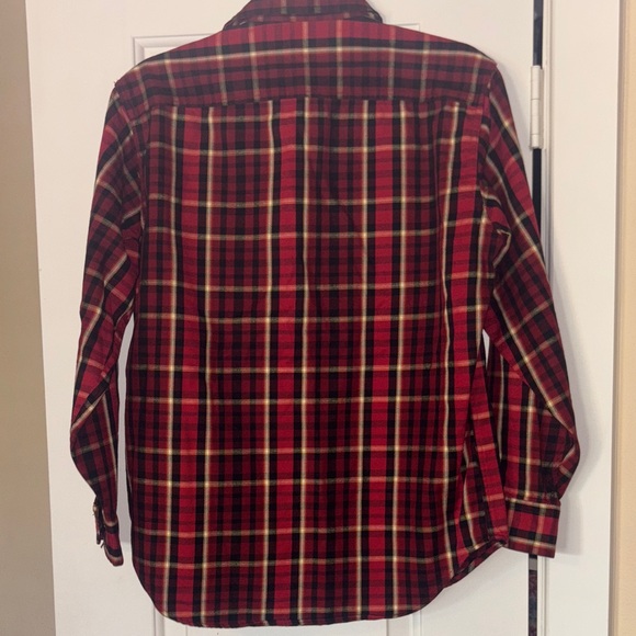 Polo Ralph Lauren Red and Black Plaid Button Down Shirt thick cotton L Vintage - Picture 4 of 4
